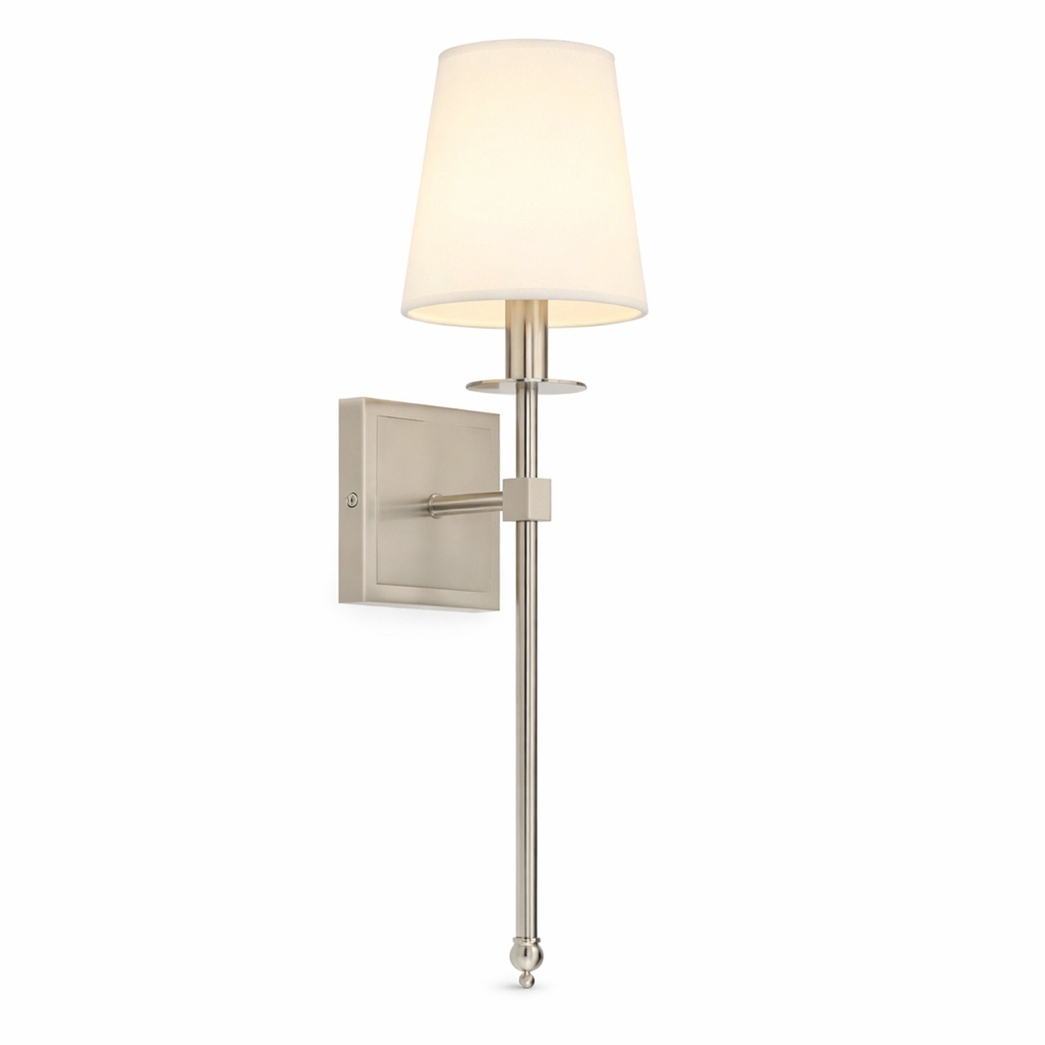 Wall Sconce with Fabric Shade for Warm Ambient Lighting, Slim Black Wall-Mounted Design