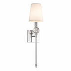 Wall Sconce with Fabric Shade for Warm Ambient Lighting, Slim Black Wall-Mounted Design