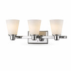 3-Light Bathroom Vanity Light for Even Mirror Illumination, Chrome Finish with Frosted Glass Shades