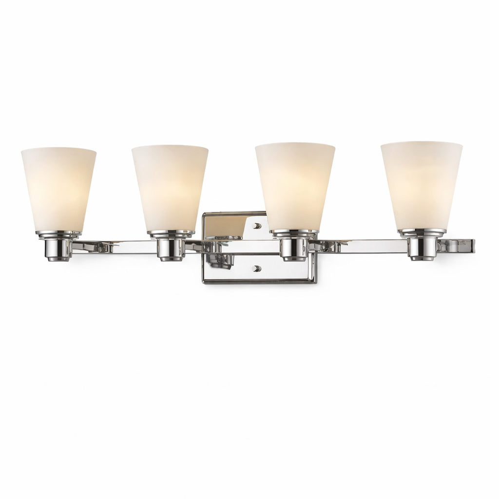3-Light Bathroom Vanity Light for Even Mirror Illumination, Chrome Finish with Frosted Glass Shades
