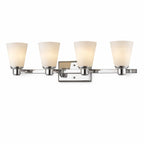 3-Light Bathroom Vanity Light for Even Mirror Illumination, Chrome Finish with Frosted Glass Shades