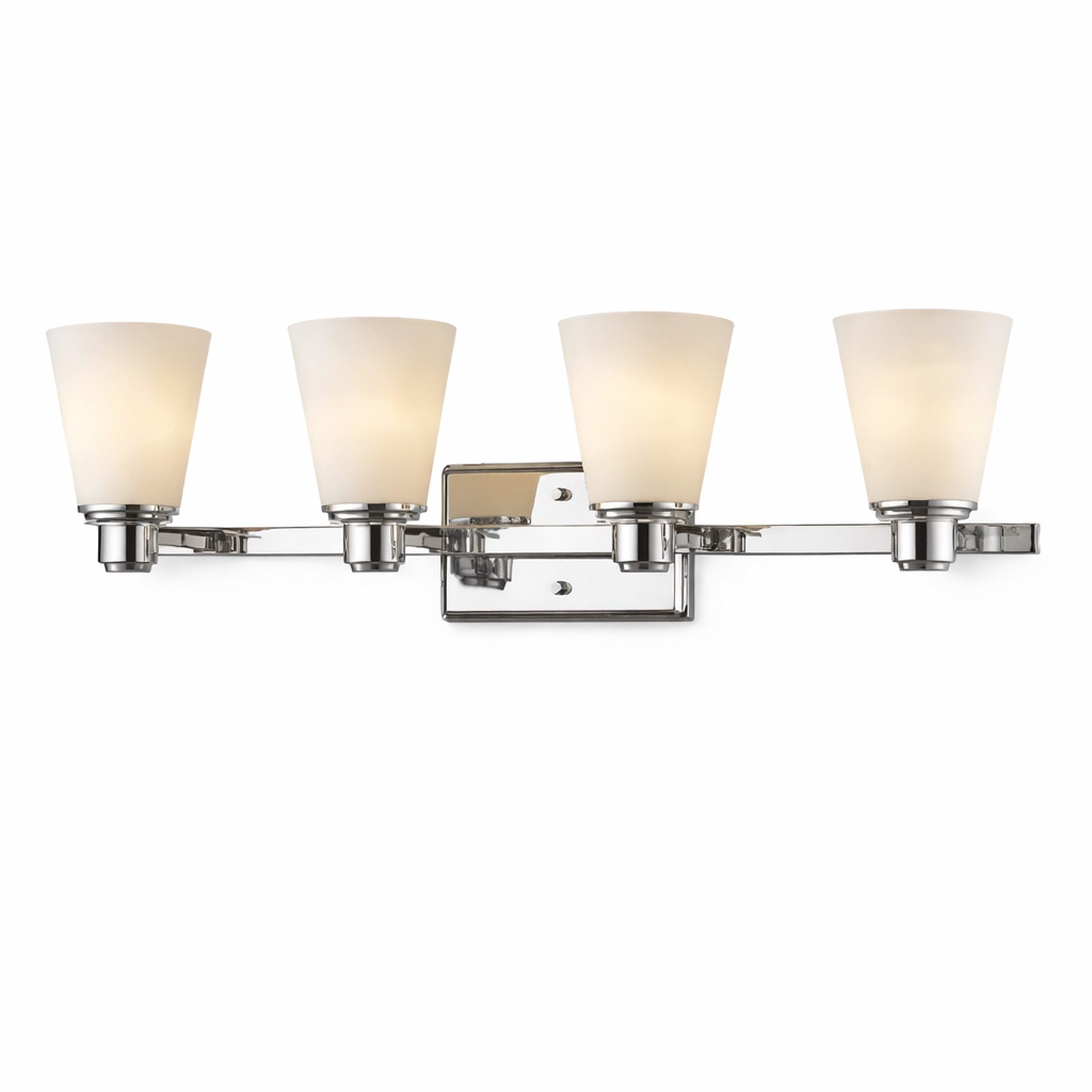 3-Light Bathroom Vanity Light for Even Mirror Illumination, Chrome Finish with Frosted Glass Shades