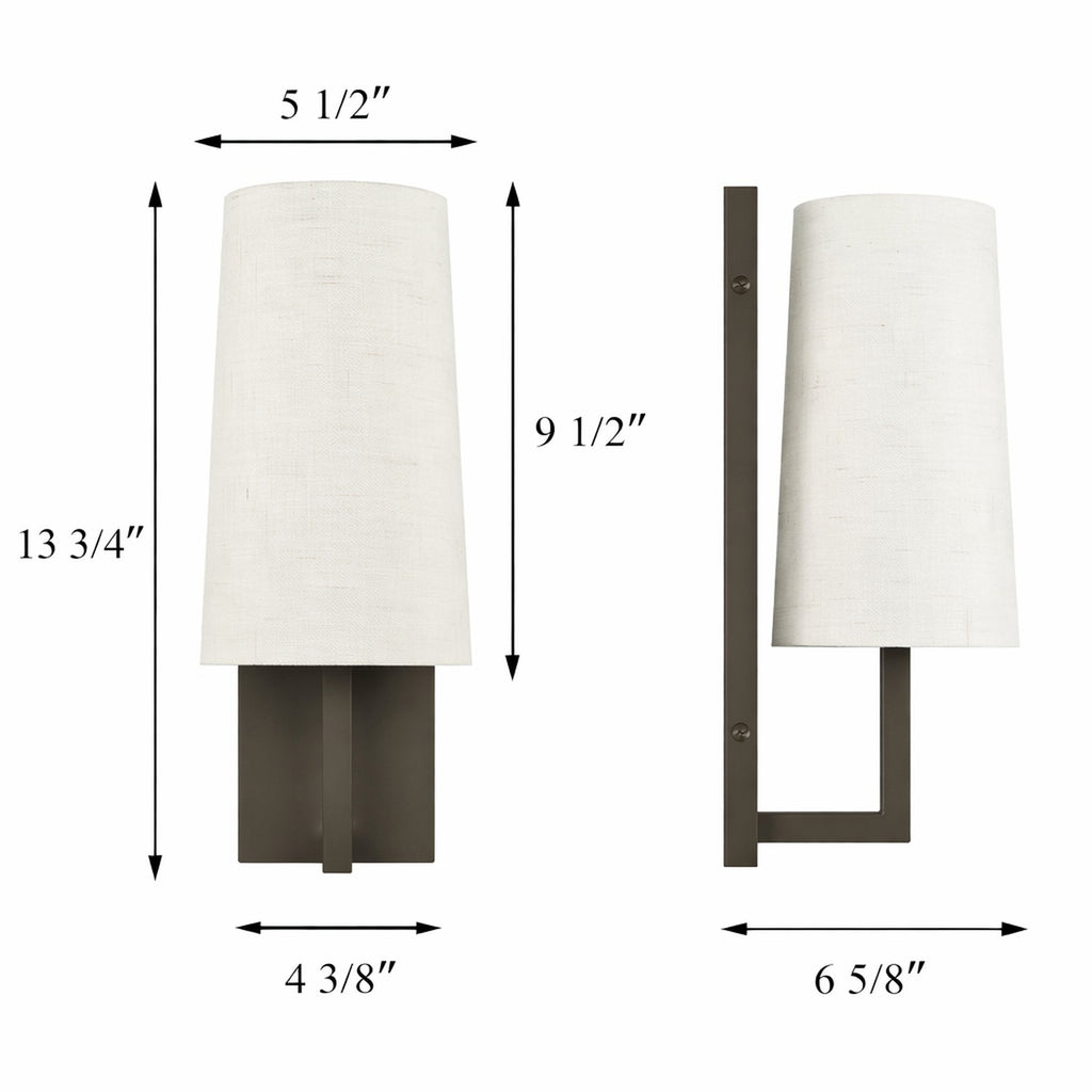 Modern Wall Sconce for Soft Ambient Lighting, Fabric Shade with Slim Metal Mount